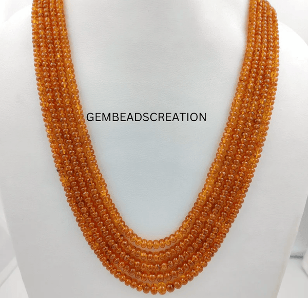 Spessartite Garnet Beaded Necklace/4-7.5mm Precious Gemstone Necklace/Spessartine Mandarin Garnet/Rondelle Beads