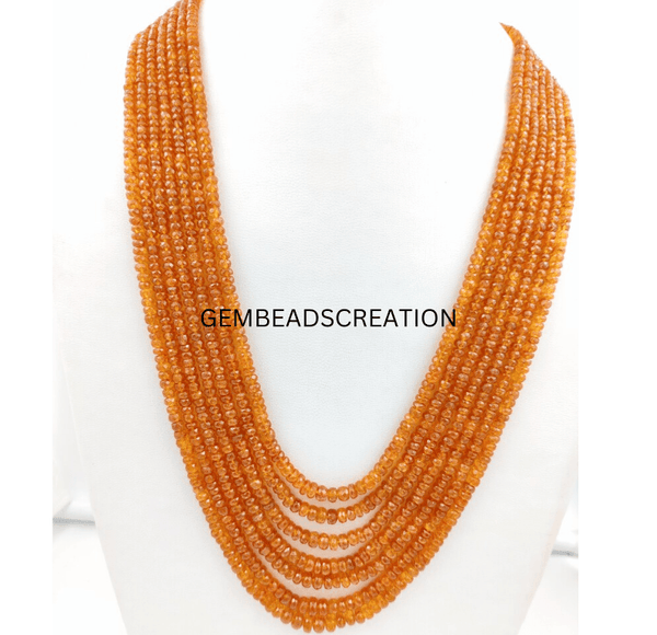 3-7.5mm Natural Spessartite Garnet Faceted Rondelle Beads/Gemstone Precious Necklace/Mandarin Garnet/Orange Fanta Beads