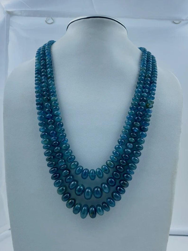 Natural Aquamarine Melon Cut Beads Necklace Gemstone Beaded Necklace layering statement necklace gift for her