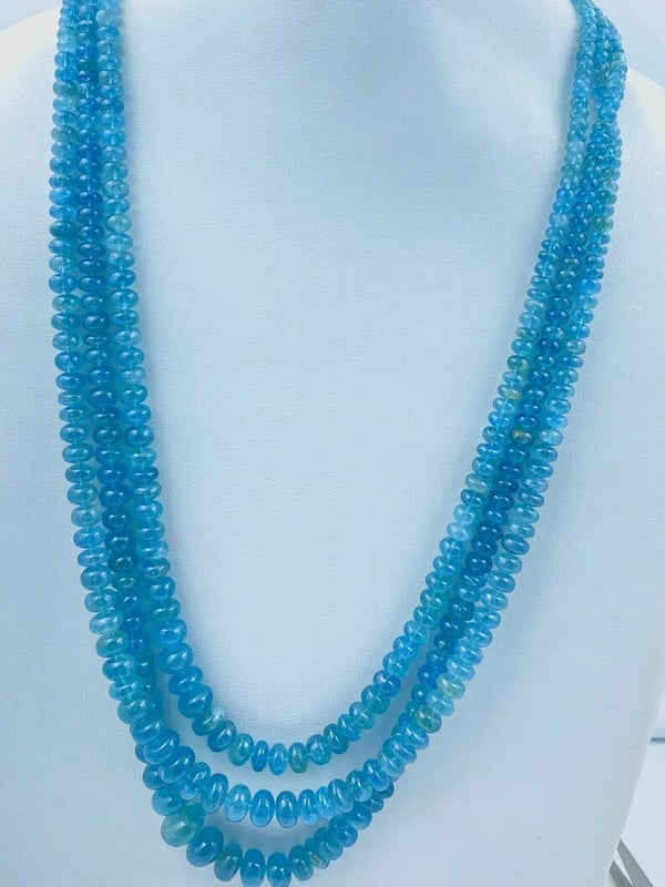 Natural Aquamarine Melon Cut Beads Necklace Aquamarine Round Necklace Gemstone jewelry Gift For Her Wedding Anniversary