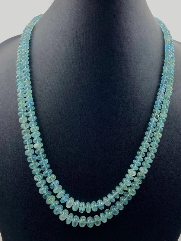 Natural Aquamarine Faceted Beads Necklace Aquamarine Rondelle Beads Gemstone Beaded Necklace Layering Handmade Gemstone Jewelry