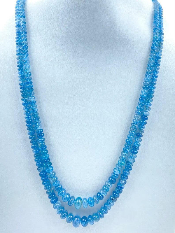 Aquamarine Necklace Gemstone Beaded Birthstone Necklace Rondelle Beads Anniversary Gift For Her Melon Cut Beads Necklace Round Beads