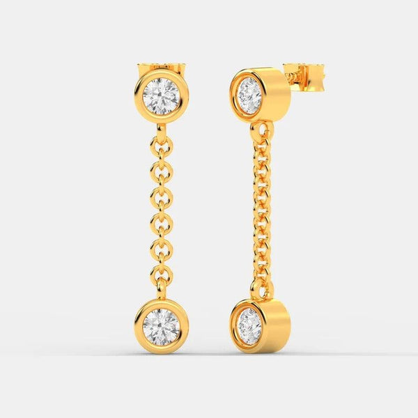 Natural Diamond Earrings Drop Dangle Diamond Stud14K Gold Stud Earrings Gift For Her Engagement Gift