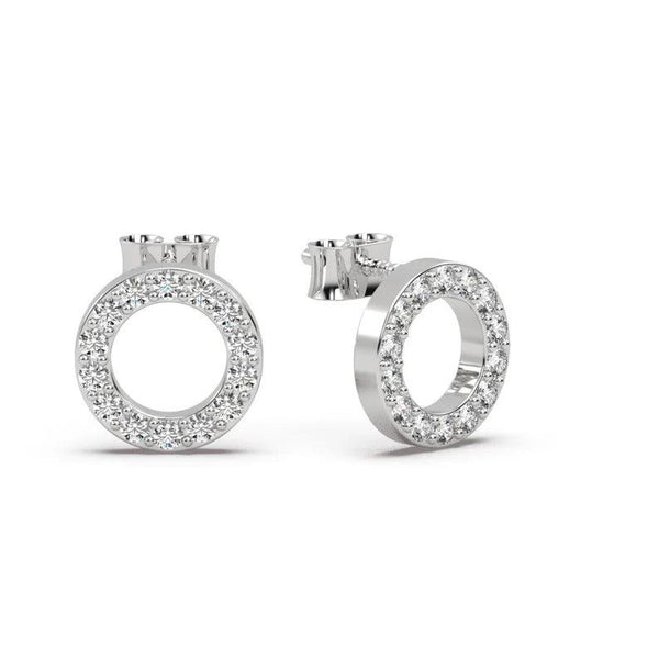 Natural Diamond Earrings Diamond Stud 14k Diamond Open Circle Diamond Stud Gift For Her Wedding Anniversary