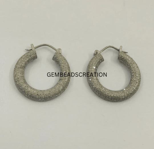 Pave Diamond Hoop Earring 925 Silver Diamond Wedding Gift Earring Fine Jewelry 30x28mm Minimalist Earrings Gift Ideas Jewelry