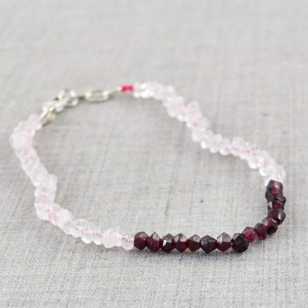 3-3.5mm Rose Quartz & Garnet /Rainbow Moonstone-Garnet, Carnelian, Multi Tourmaline Rondelle Bracelet, Beaded Bracelet, Multi Stone Bracelet