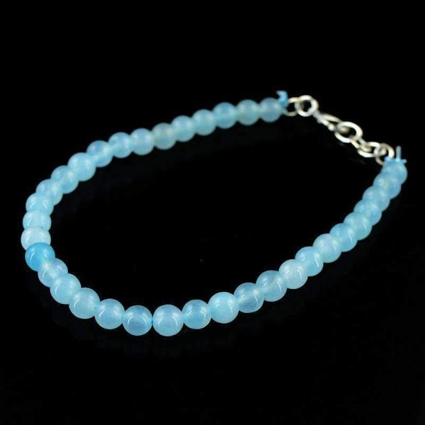 6mm Aquamarine / Rose Quartz Smooth Round Shape Bracelet, Beaded Bracelet, Gemstone Bracelet, Women's Bracelet, Gift For Her, Birthstone