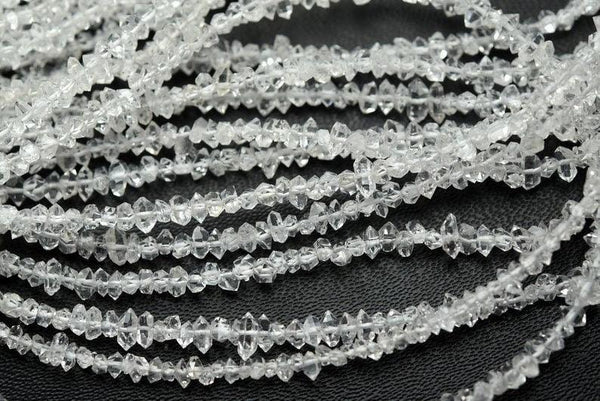 Herkimer Diamond Nugget Beads 3-4mm Rough Stone Diamond Nugget Beads For Jewelry Raw Diamond Beads Loose Diamond Quartz Herkimer Diamond