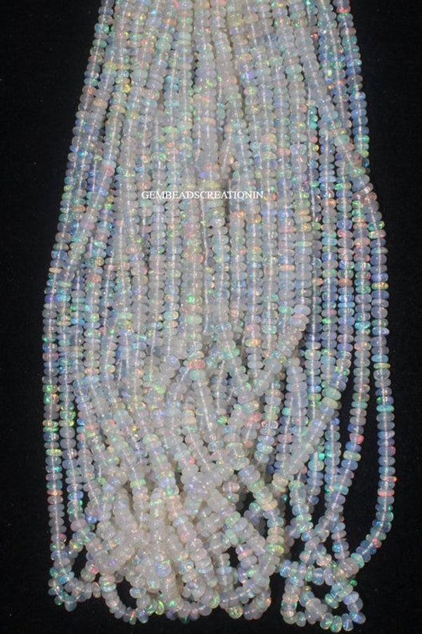 Ethiopian Opal Beads Opal Smooth Fire Opal Rondelle Beads Plain Opal Beads 3.5-4mm,16 Inches Beads For Jewelry Necklace Bracelet Beads