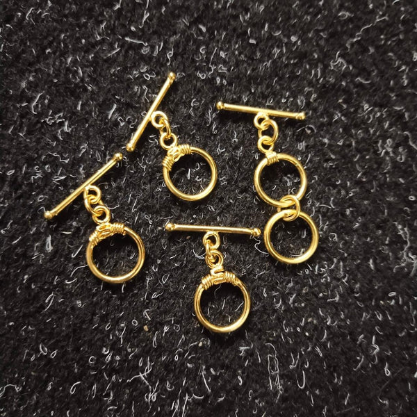 10 Pcs Gold Plated Toggle Clasps, Copper Toggle Clasp, T Bar Fasteners, Toggle Bracelet Closure, Gold Filled Extender, DIY Jewelry Making