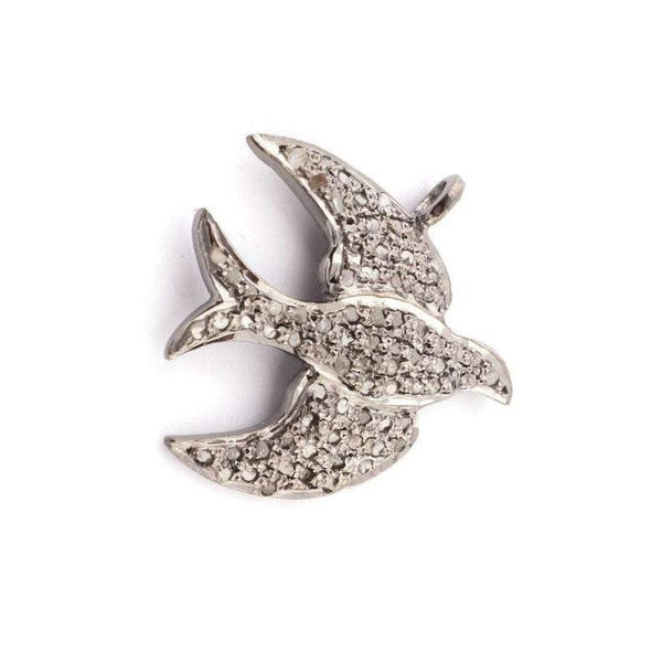 1 Pc Pave Diamond Bird Charm, Jewelry Findings, 20x22mm Bird Charm, Diamond Charm, Bird Pendant, Diamond Jewelry, Charm Pendant For Earrings