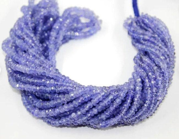 1 St. Tanzanite Beads, Rondelle Beads, 2.5-4mm Tanzanite Rondelle, Tanzanite Faceted Beads, Tanzanite Gemstone, Natural Gemstone, Loose Beads