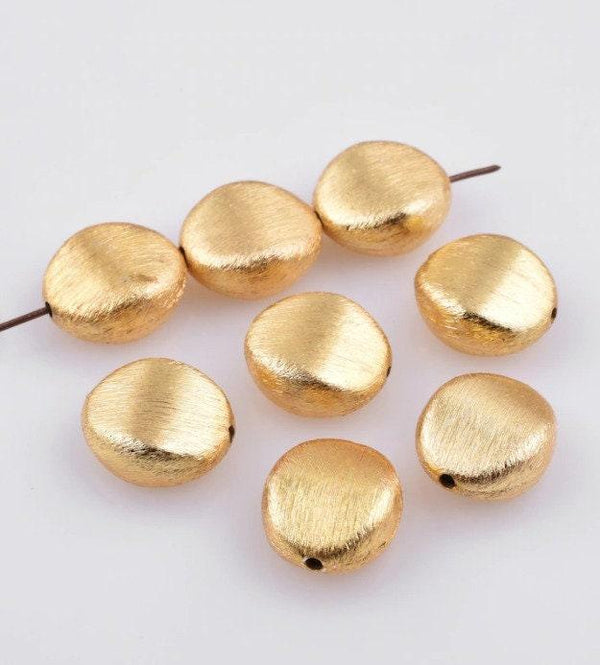 8 Inches, Copper Brushed Gold Oval Beads Nugget Beads for Jewelry Making Gold Beads 11x13mm Wholesale Beads For Jewelry, Craft Supplies