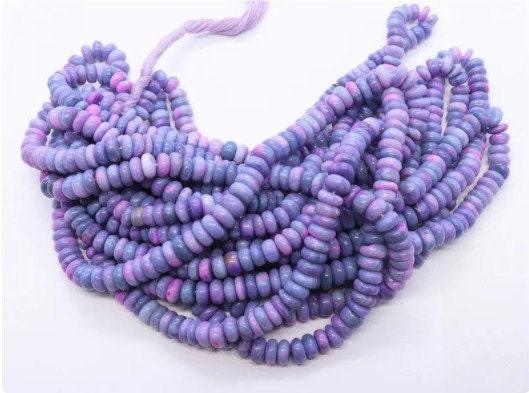 7-8mm Lavender Opal Beads/Opal Rondelle Beads/Lavender Opal Rondelle/Beads Necklace/Craft Beads/Jewelry Making/Smooth Beads/Gemstone Beads