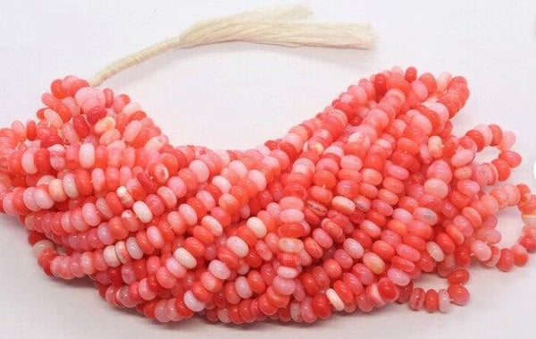 7-8mm Cherry Red Opal Beads/Opal Rondelle Beads/Opal Loose Beads/Opal Beads Necklace/Smooth Beads/Jewelry Making Beads/Opal Gemstone Beads