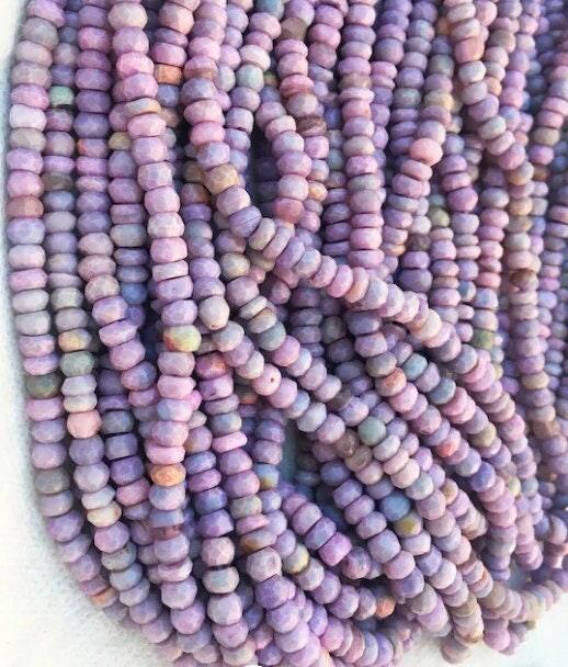 4.5-5mm Lavender Opal Rondelle Beads, Opal Faceted Beads, Lavender Opal Beads Strand, Jewelry Making Beads, Opal Jewelry Bead, Rondelle Bead