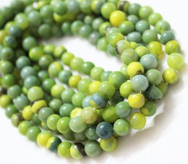 8-9mm Green Yellow Opal Beads, Opal Beads, Smooth Opal Beads, Round Ball Beads, Round Opal Beads, Opal Gemstone, Gemstone Beads, Opal Stone