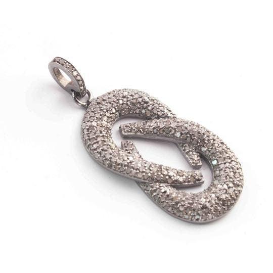 36x16mm Antique Finish Pendant, Pave Diamond Pendant, Pave Diamond Jewelry, Necklace Pendant, Pendant Jewelry, Minimalist Pendant, Oxidized