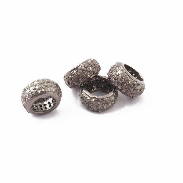 1 Pc Three Step Diamond Rondelle, Pave Diamond Beads, 8mm,Spacer Diamond Beads, Wheel Rondelle, Diamond Rondelle, Diamond Findings Beads