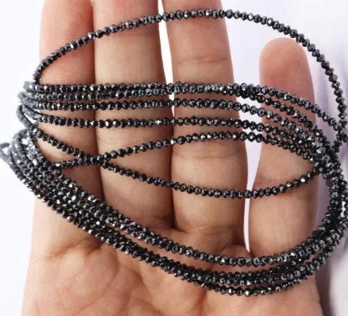 AAA Quality Black Diamond Beads 2-2.5mm Diamond Beads Natural Diamond Beads Diamond Rondelle Beads Diamond Wholesale Beads Faceted Diamond