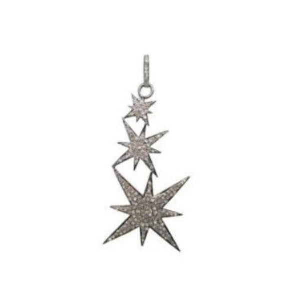 Pave Diamond Star/Handmade Art Deco Dainty/45X40mm Diamond Star Pendant/Designer Diamond Jewelry/Minimalist Pendant/Mother's Day/Summer Sale