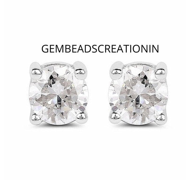 Cubic Zirconia Earrings/925 Sterling Silver/Round Cut CZ Studs/Zircon Minimalist Stud/Dainty Push Back Stud/Anniversary Gift/Stud Earrings