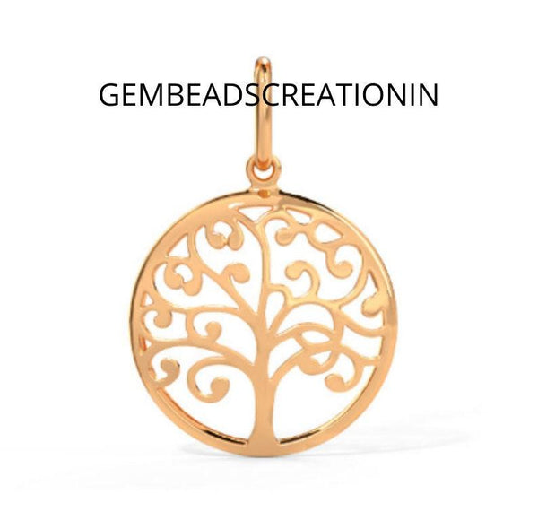 Gold Tree Of Life/Solid Gold Charm/14K Tree of Life Pendant/Medallion Tree/Good Luck Gold Charm/Tree of Life Charm/Flower Charm Pendant