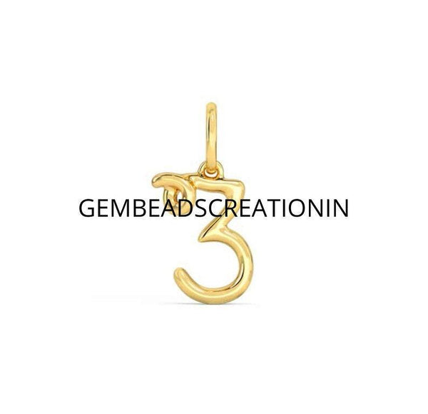 Number Pendant/14K Gold Number Charm Necklace/Lucky Number Pendant/Gold Charms/Gold Custom Year Necklace/Personalized Number Letter