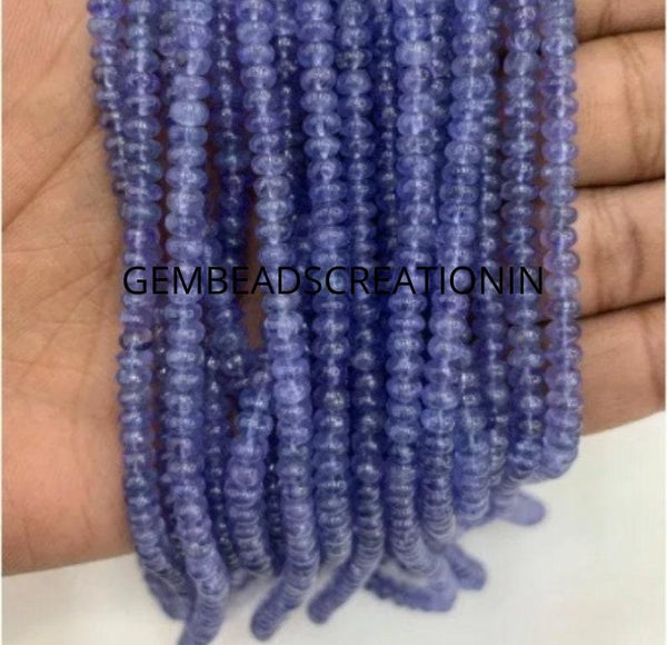 Natural Tanzanite Beads/4-6mm Tanzanite Rondelle Beads/Tanzanite Strands/Tanzanite Gemstone Beads/Rondelle Beads/Smooth Loose Beads Jewelry