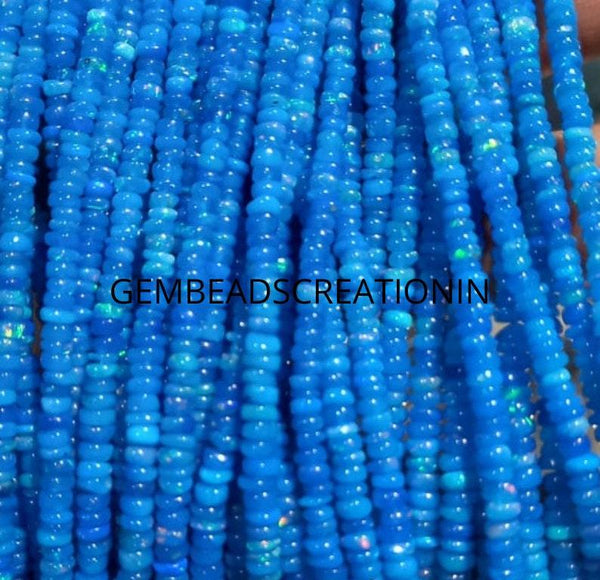 Fine Quality Paraiba Opal Beads/Blue Opal Rondelle Beads/Opal Wholesale Beads/3-5mm Ethiopian Opal/Loose Opal Beads/Strand Necklace Jewelry