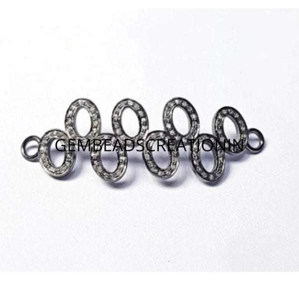 53mm Pave Diamond Bracelet Diamond Oval Connector Bracelet Connector Diamond Bracelet Link Connector Jewelry Finding Rosecut Diamond Jewelry