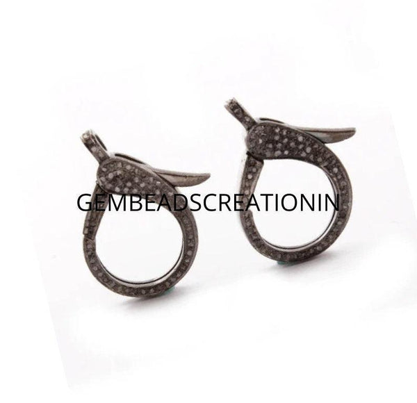 Pave Diamond Lobster/Jewelry Findings/Pave Diamond Clasp/Diamond Lock/925 Silver/Diamond Jewelry/Clips Lock Claw/Necklace Connector