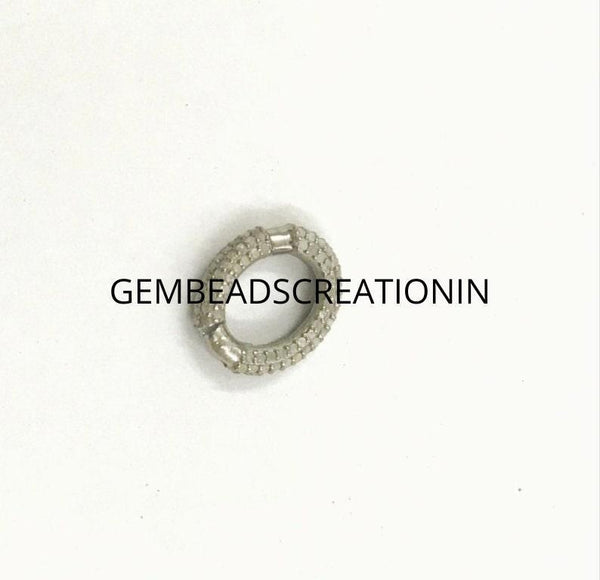 Diamond Clasp Finding/Pave Diamond/Rose /Yellow Gold/17x14mm Link Clasp/Diamond Snap Lock/Screw Lock/Carabiner Lock/Diamond Jewelry Findings