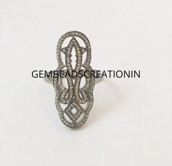 Designer Diamond Ring/Pave Diamond Ring/Filigree Ring/Silver Ring/Women Ring/Gift For Her/Wedding Ring/Engagement Ring/Unique Ring