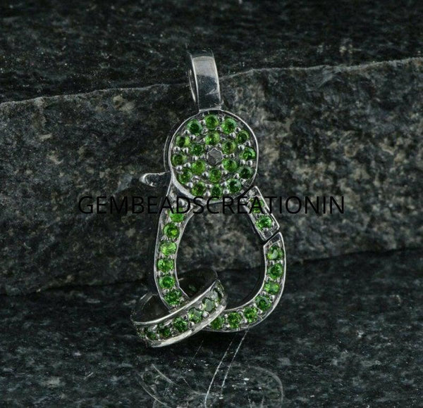 30x10mm Tsavorite Garnet Clasp Findings Sterling Silver Lock Findings Green Lobster Claw Lobster Clasp Craft Findings Jewelry Supplies