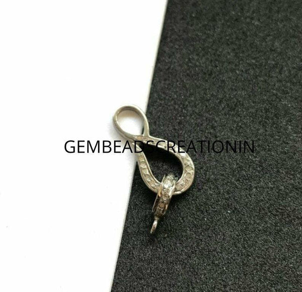 Pave Diamond Infinity Lobster Lock Silver S Hook Clasps Pave Diamond Clasps Jewelry Findings For Necklace Making Supplies Diamond Jewelry