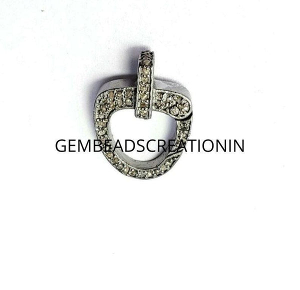 Diamond Lobster Clasp Pave Clasp 925 Sterling Silver Fancy Shape Both Side Diamond Clasp Diamond Findings Handmade Jewelry Craft Supply