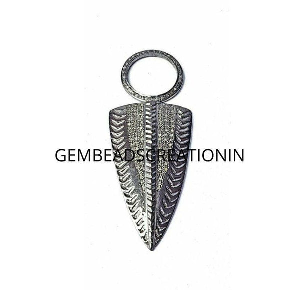 Arrowhead Spike Pendant 925 Silver Pave Diamond Wholesale Pendant Jewelry Findings Unisex Gifts Handmade Diamond Jewelry