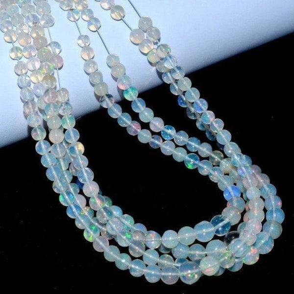 4-6mm Ethiopian Opal Beads Opal Round Beads Fire Opal Beads Opal Gemstone Smooth Beads Opal Necklace Opal Jewelry Round Ball Beads Jewelry