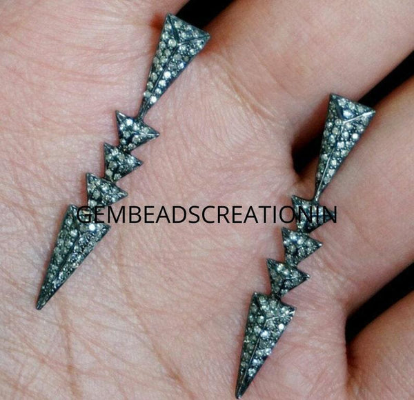 Pave Diamond Arrow Head Dangle Earring 925 Silver Diamond Earring Fine Jewelry Gift For Women Halloween Jewelry Pave Diamond Jewelry