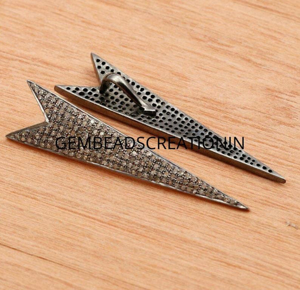 49x12mm Pave Diamond Arrow head Pendant 925 Sterling Silver Diamond Pendant Diamond Arrowhead Jewelry Necklace Pendant Art Deco Minimalist