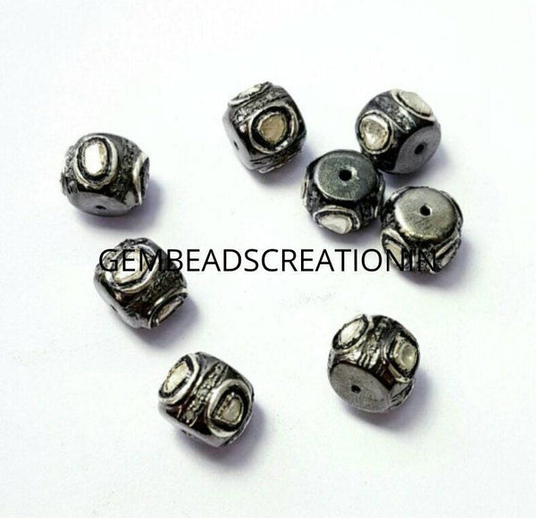 10mm polki rosecut diamond beads 925 silver jewelry findings spacer beads craft supplies handmade jewelry beads polki diamond beads