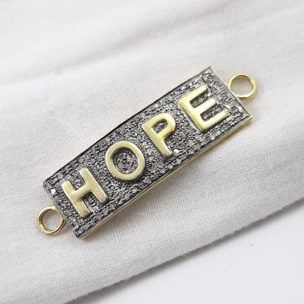 Pave Diamond Connector/Hope Connector/Diamond Bar Connector/Handmade Jewelry/Pave Diamond Jewelry/925 Sterling Silver/Diamond Fine Jewelry