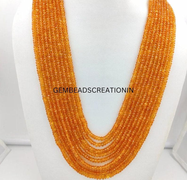 3.5-5.5mm Natural Spessartite Garnet Faceted Rondelle Beads/Gemstone Precious Necklace/Spessartite Mandarin Garnet/ Orange Fanta Beads