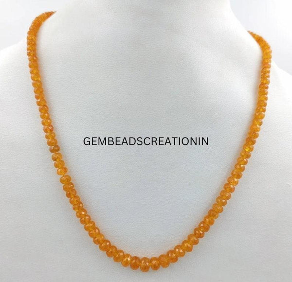 3.5-7.5mm Spessartite Garnet Beaded Necklace/Precious Necklace/Spessartite Mandarin Garnet/ Gift For Her/Handmade Gemstone Rondelle Beads